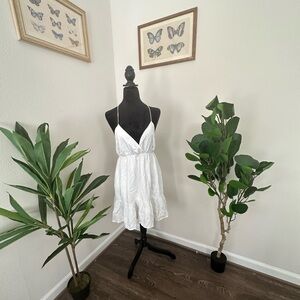 White tie strap mini dress